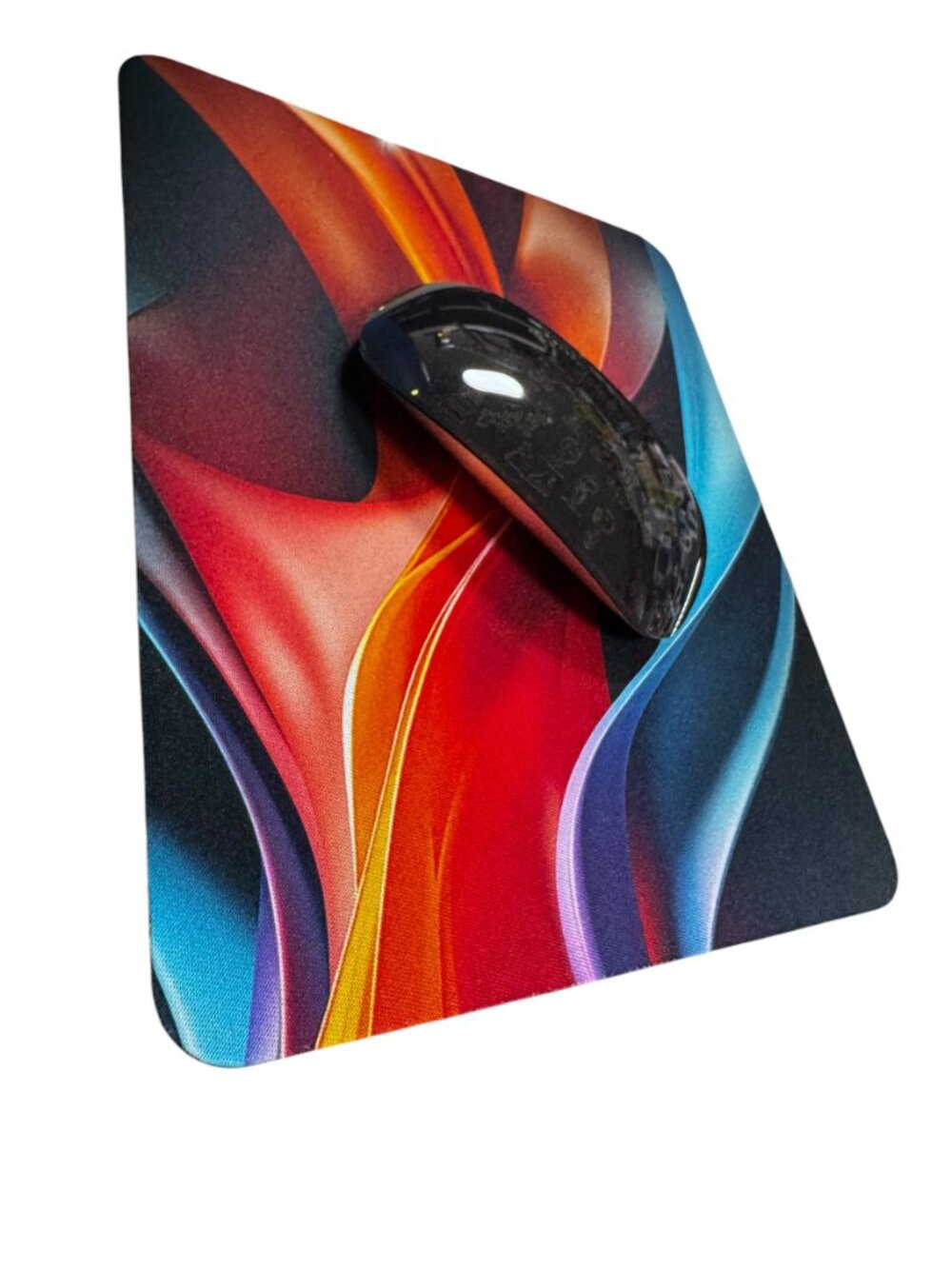 Abstract Wave Mouse Pad, Colorful Swirl Design